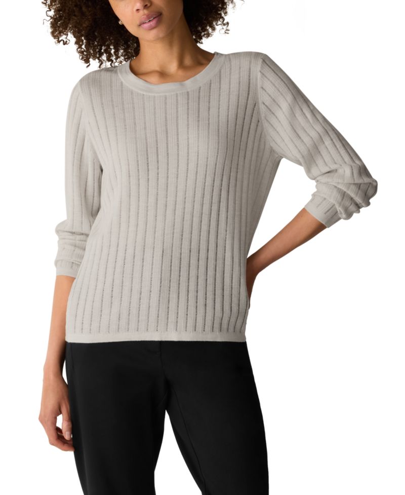 Women's Crewneck Long-Sleeve Merino Wool Sweater