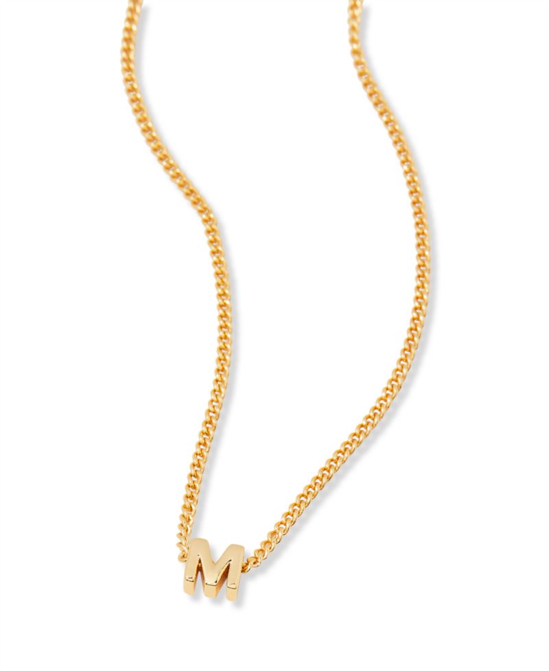 Gold Plated Kira Mini Initial Short Pendant Necklace