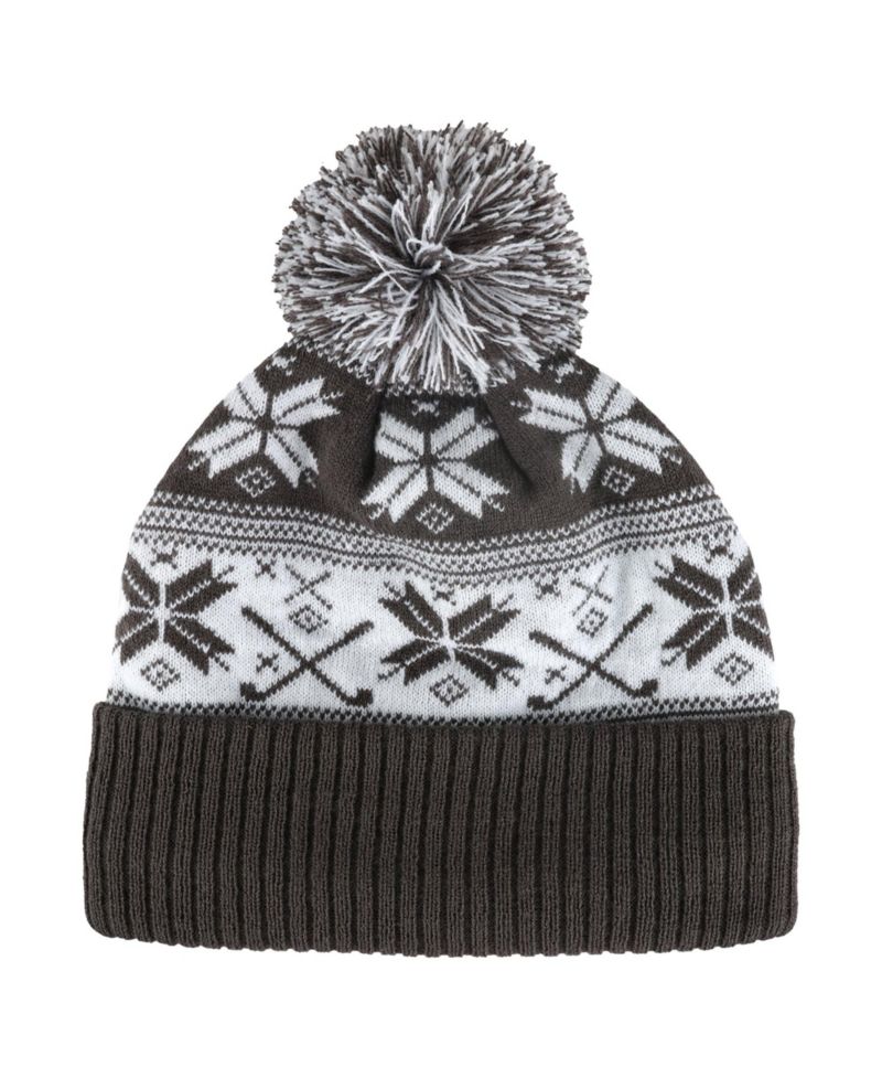 Men's and Women's Charcoal Purdue Boilermakers Cuffed Knit Hat with Pom