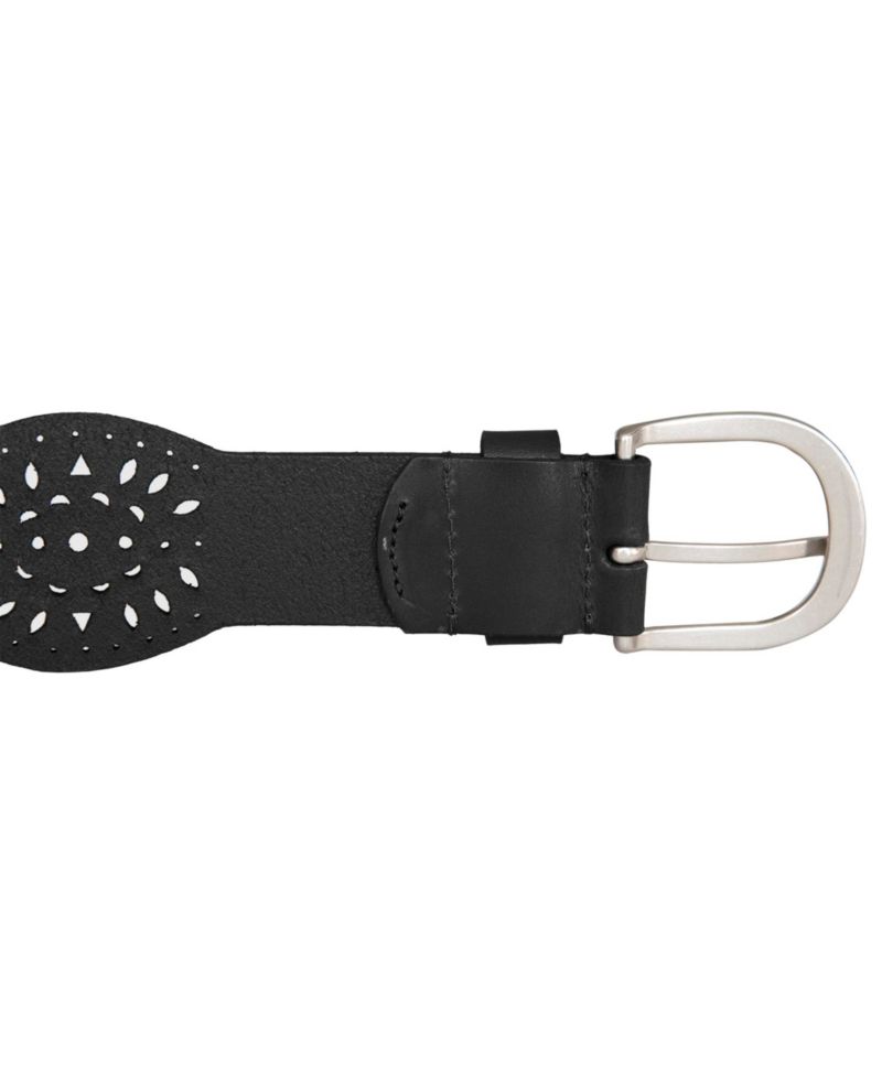 Women's Perforated Scalloped Edge Leather Belt
