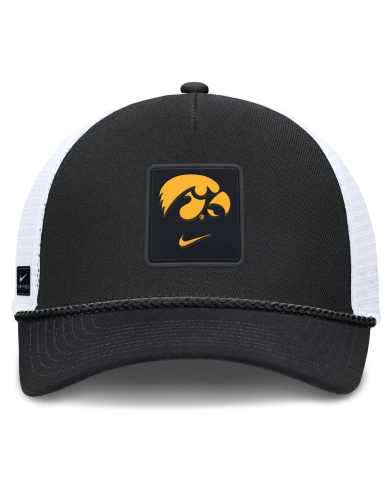 Men's and Women's Black Iowa Hawkeyes 2026 On-Field Gameday Rope Trucker Adjustable Hat
