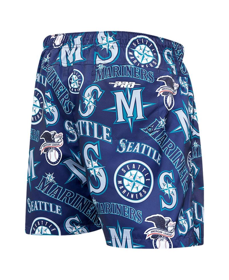 Men's Aqua Seattle Mariners Toss Logo Woven Shorts