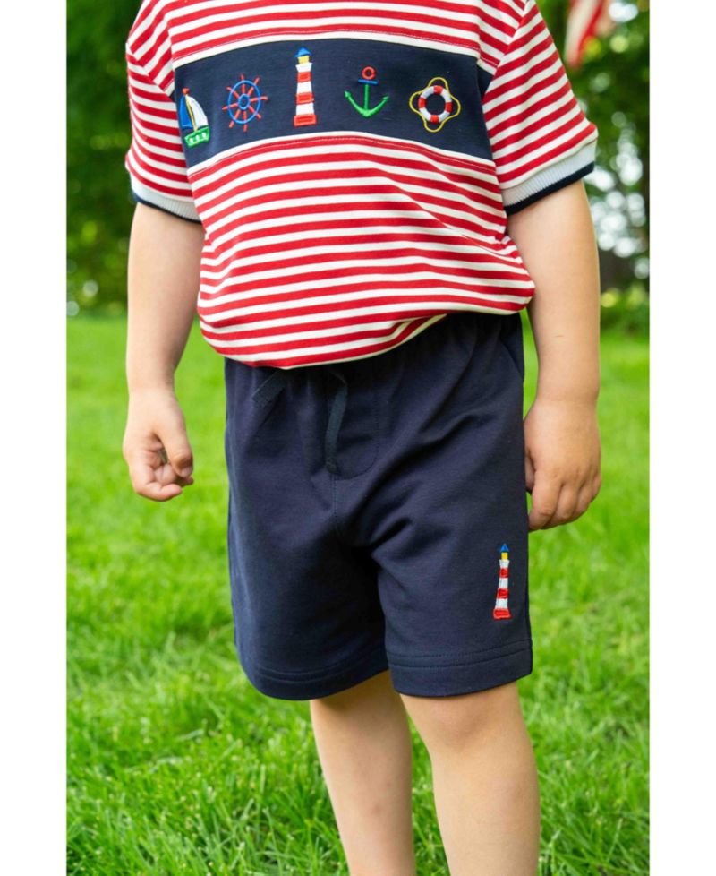 Little Boys Knit Short Set With Nautical Applique