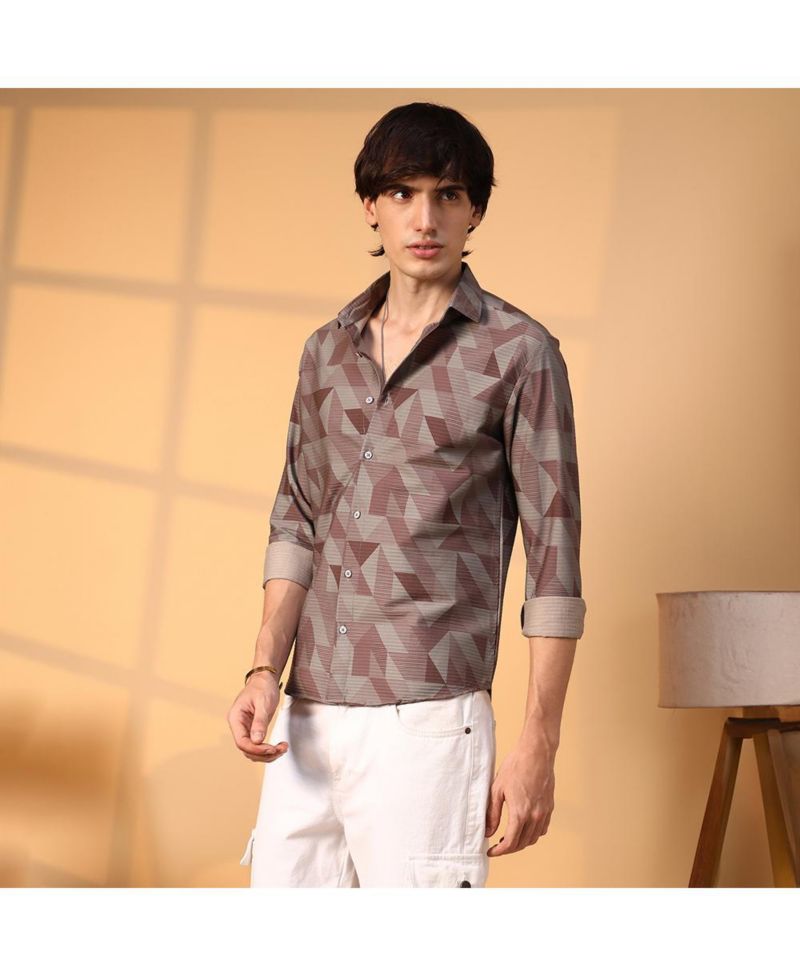 Men's Geometric Seersucker Shirt