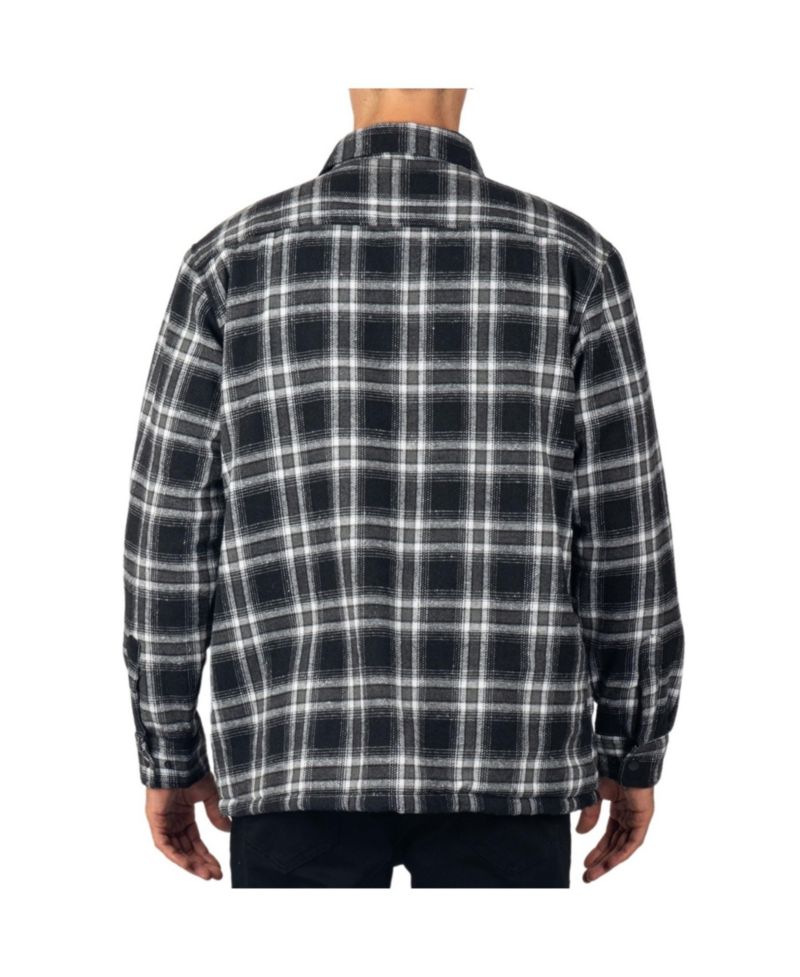 Men's Josh Plaid Fleece-Lined Snap-Button Flannel Shirt Jacket