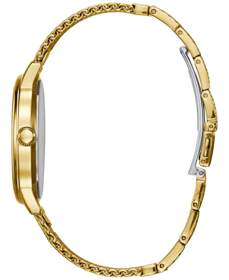 Men's Diamond Accent Gold-Tone Stainless Steel Mesh Bracelet Watch 40mm U0280G3