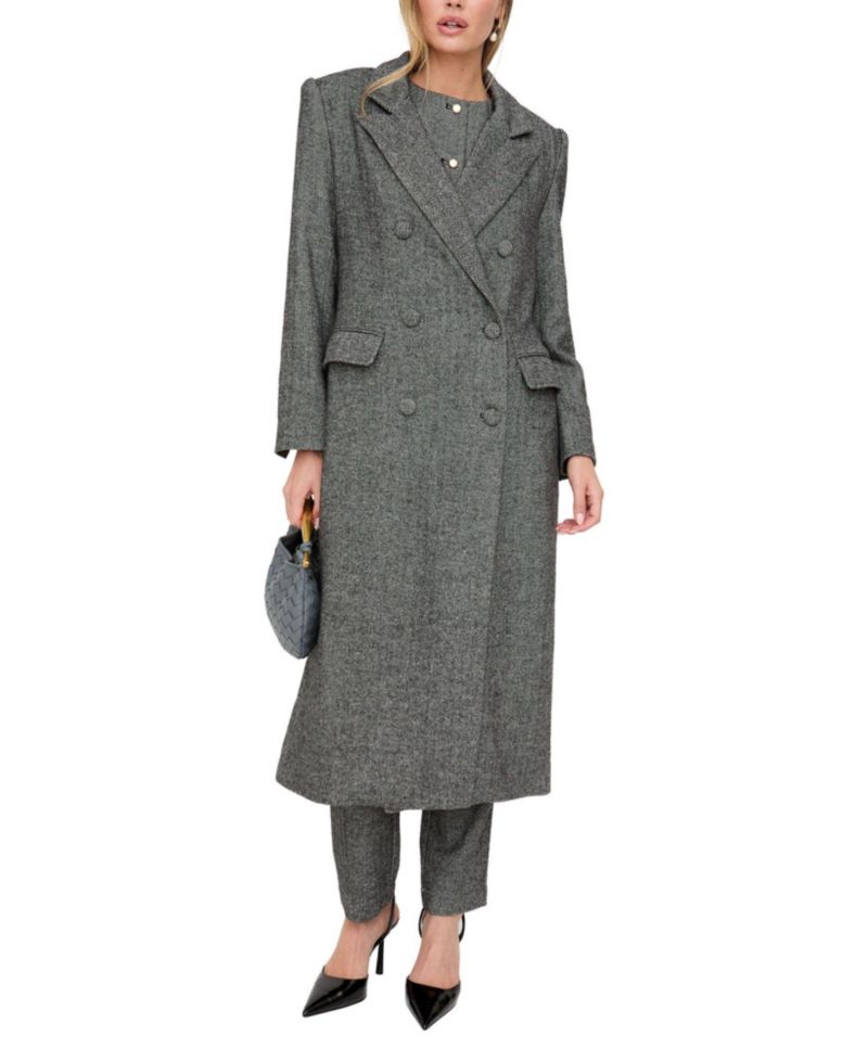 Women's Jakki Tailored Herringbone Print Coat