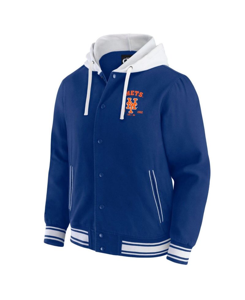 Men's Royal New York Mets Full-Snap Hooded Jacket