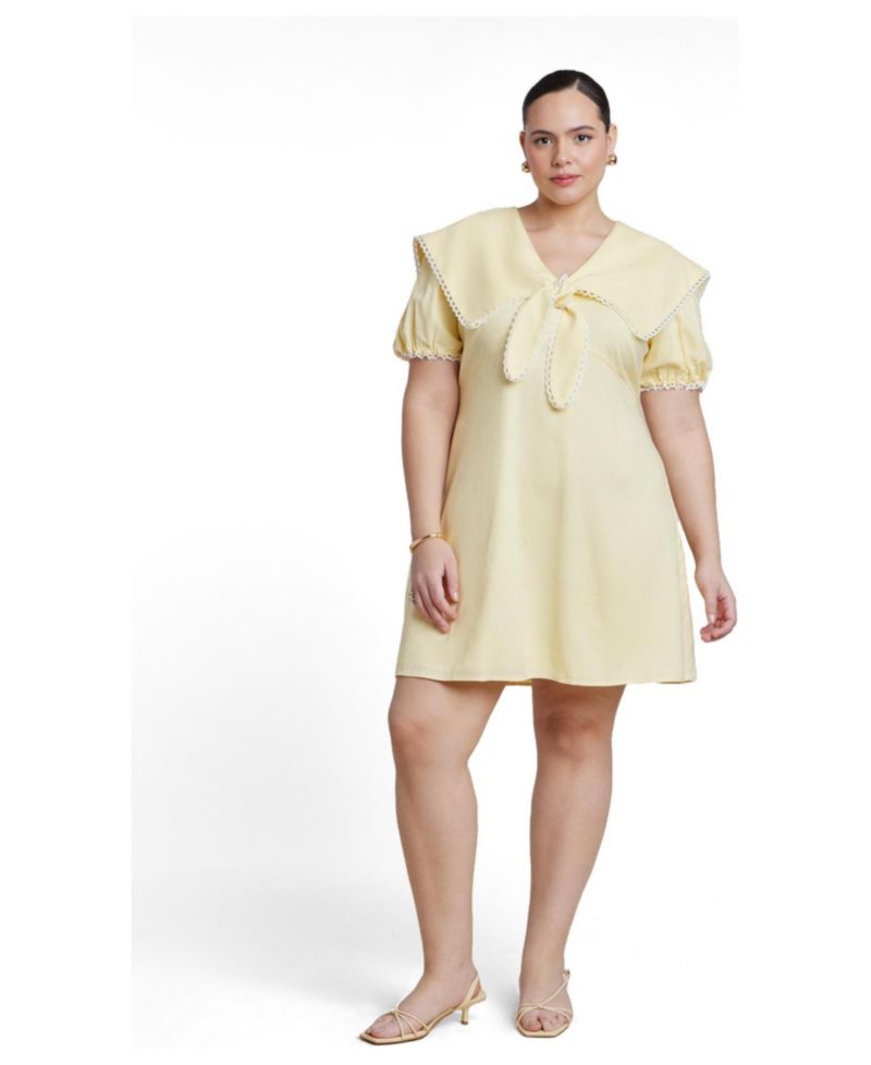 Women's Plus Size Sailor Collar Mini Dress