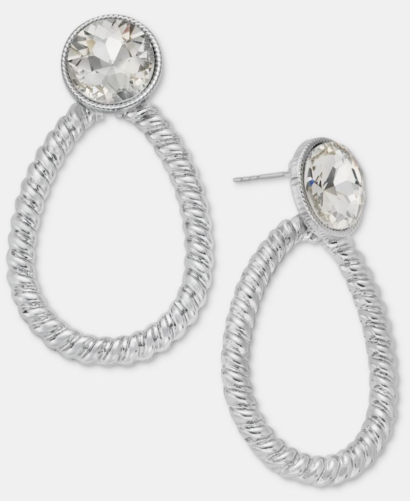 Crystal Twist Open Drop Earrings