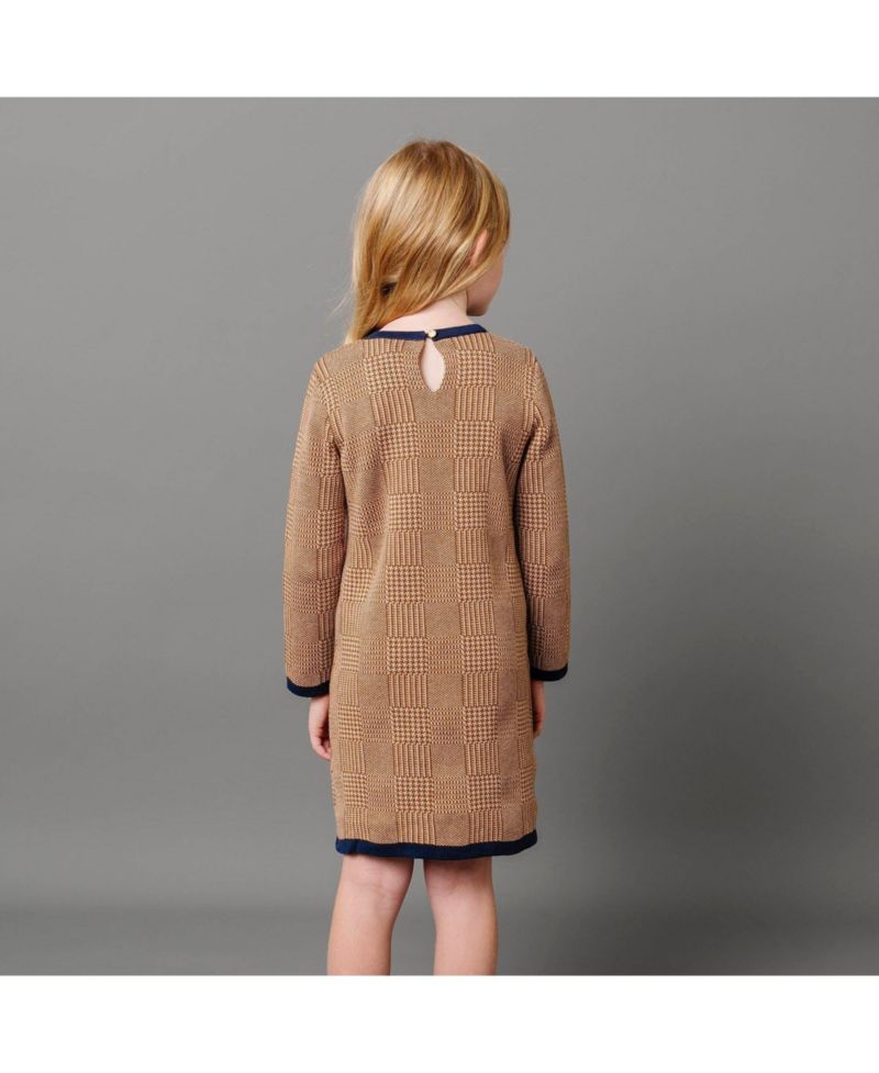 Baby Girls Hope and Henry Organic Long Sleeve Bow Detail Intarsia Sweater Dress