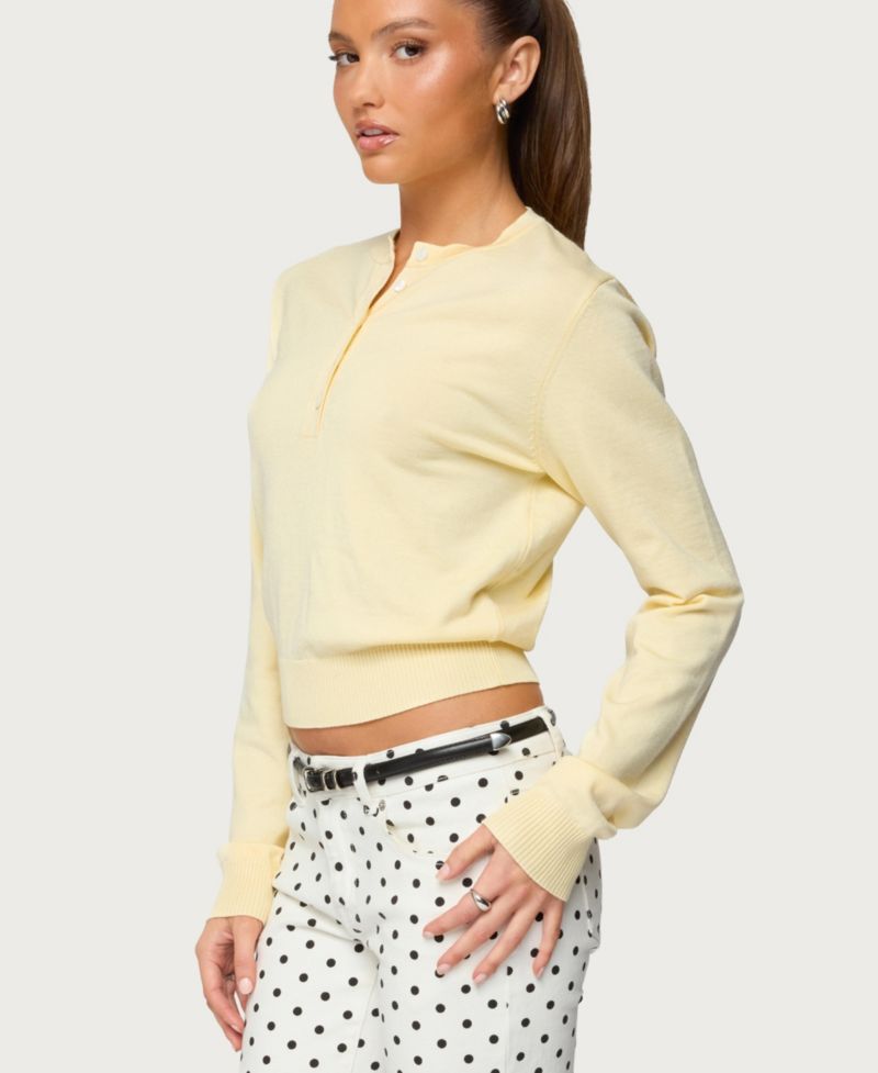 Women's Yolana Henley Light Knit Sweater