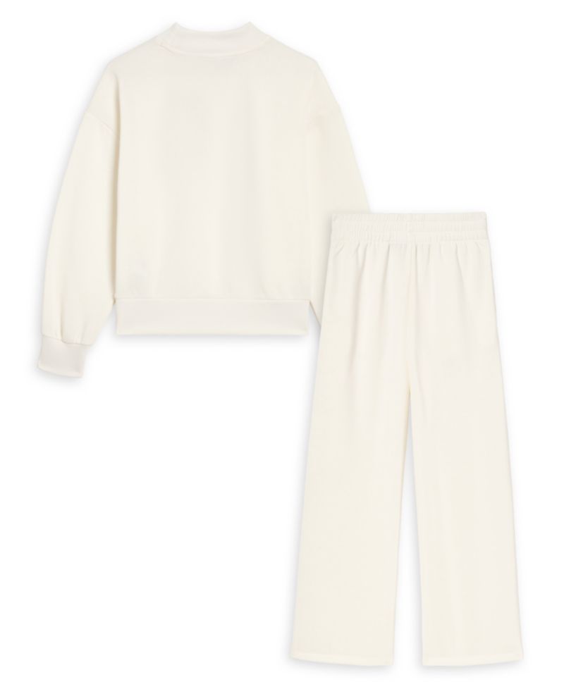 Toddler Girls' 2T-4T Ruffle Trim Sweatshirt and Wide-Leg Pants, 2-Piece Set