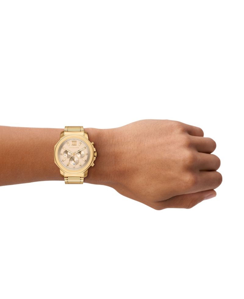 Men's Prescott Chronograph Gold-Tone Stainless Steel Watch, 44mm