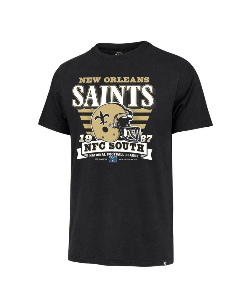 Men's Black New Orleans Saints Stripe Splash Franklin Throwback T-Shirt