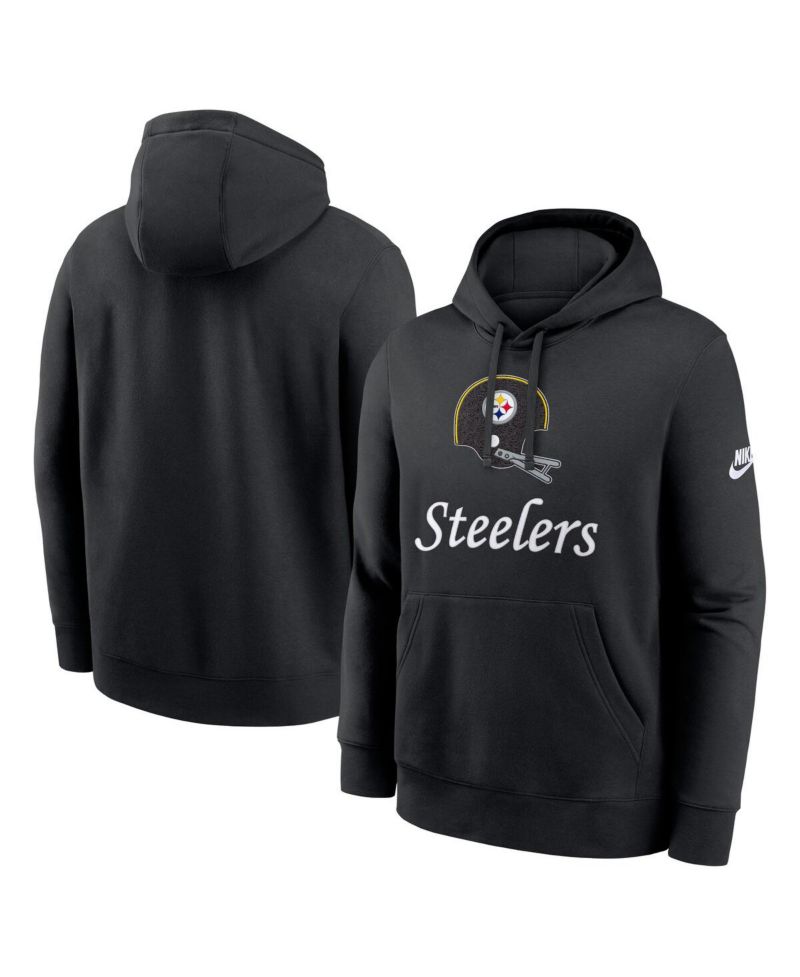Men's Black Pittsburgh Steelers Best Season Rewind Club Pullover Hoodie