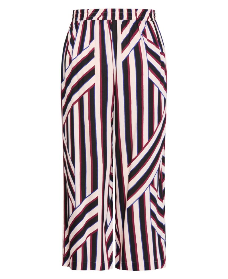 Plus Size Haylee Pull-On Wide-Leg Stripe Pants