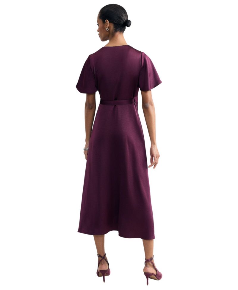 Women's Julissa Wrap Flutter-Sleeve Midi Dress