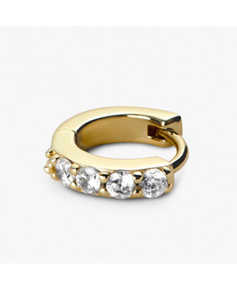 Suzanne Pav&eacute; Cubic Zirconia Huggie Hoop Earrings