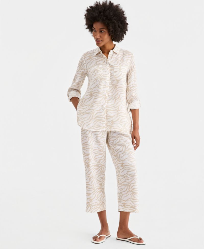 Women's 100% Linen Drawstring Pants