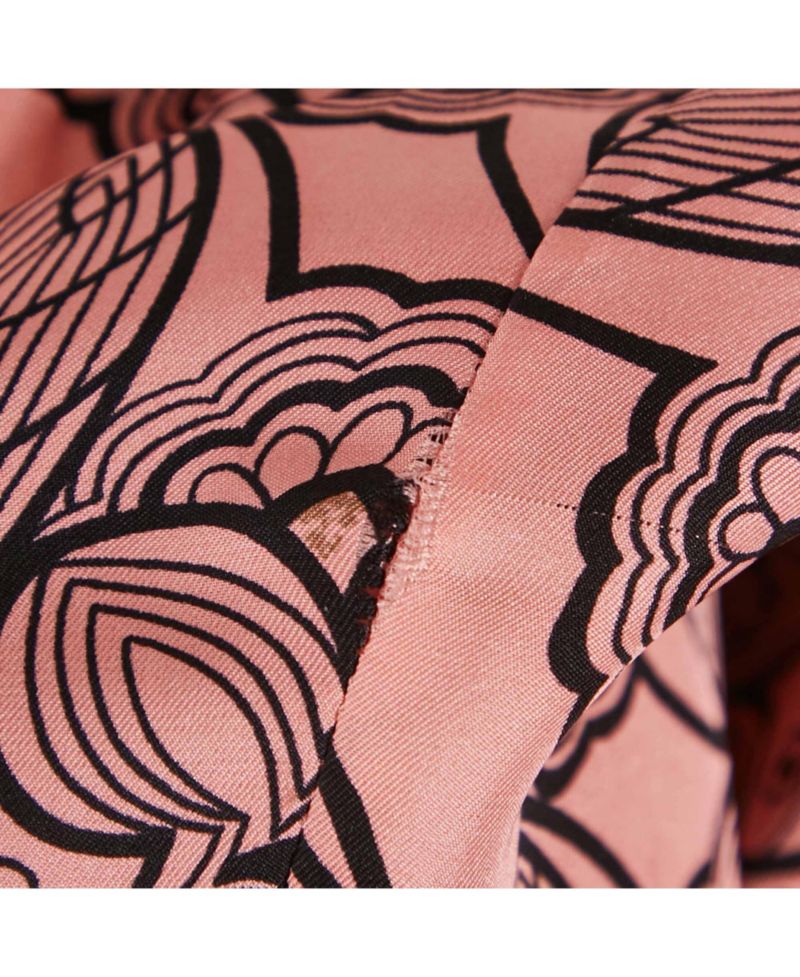 Women's Pink Printed Silk Full Sleeve Top