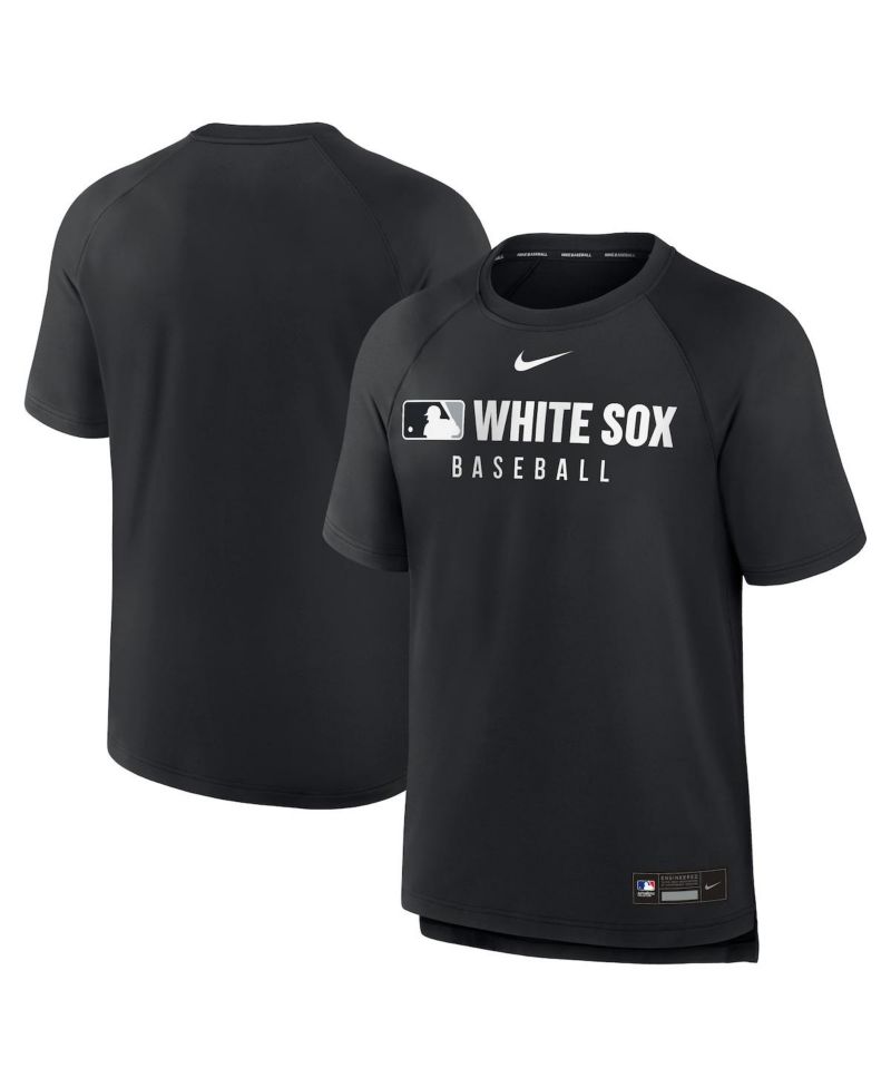 Men's Black Chicago White Sox Authentic Collection Pregame Raglan Performance T-Shirt
