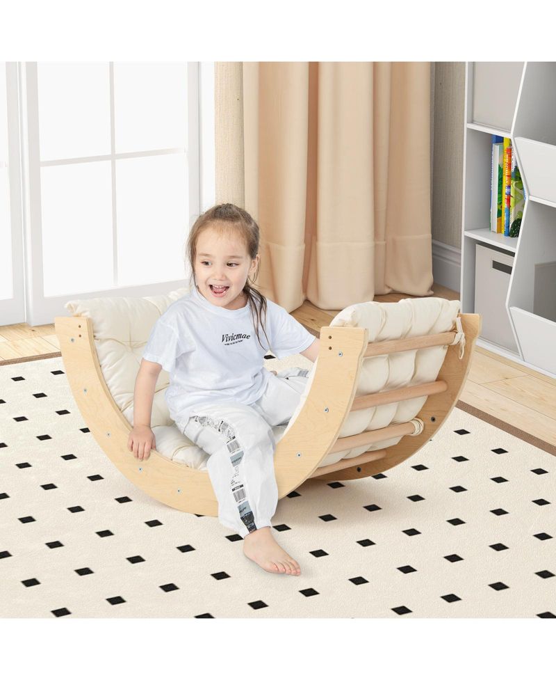 Ages 1-4 6-in-1 Wooden Montessori Climbing Arch Playset