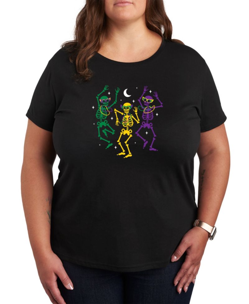 Air Waves Trendy Plus Size Mardi Gras Graphic T-shirt