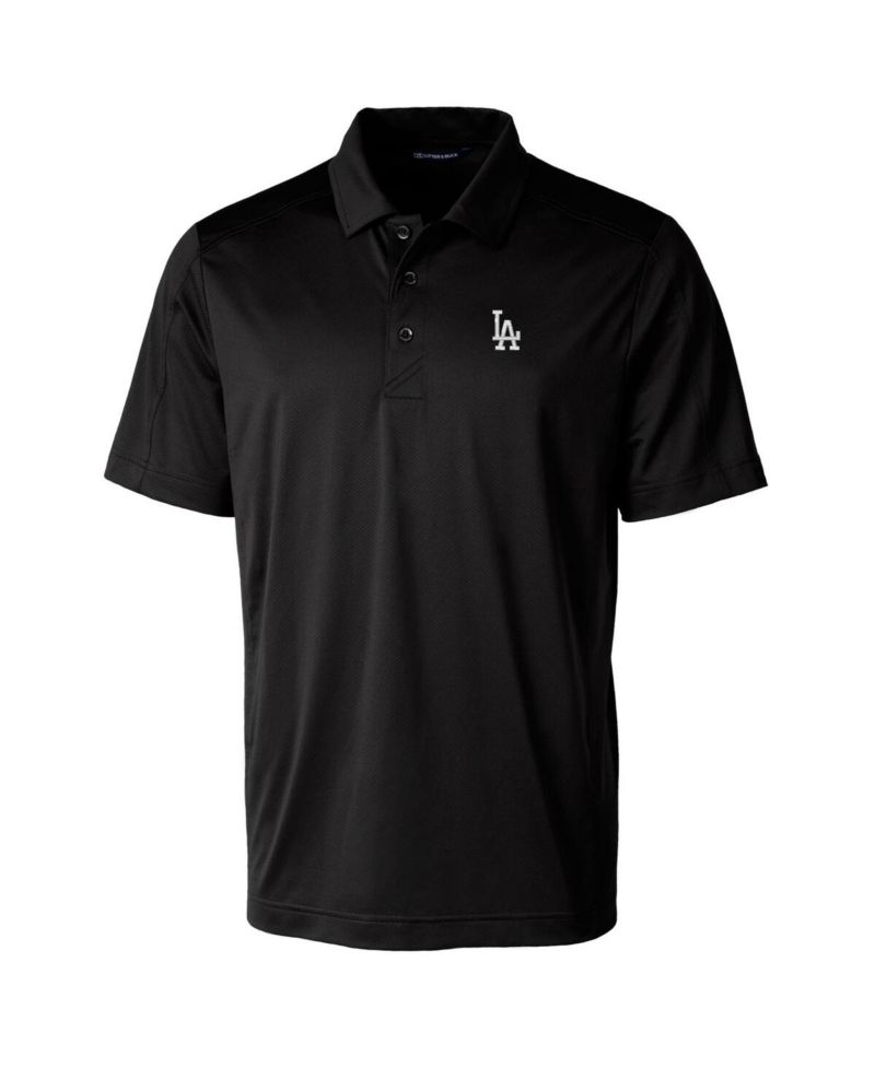 Men's Black Los Angeles Dodgers Prospect Textured Stretch Big & Tall Polo Shirt