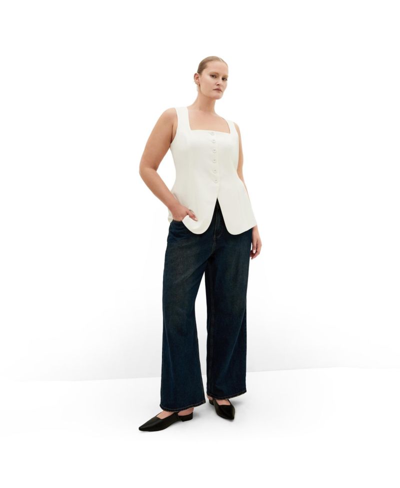 Plus Size Abbie Tailored Square-Neck Vest