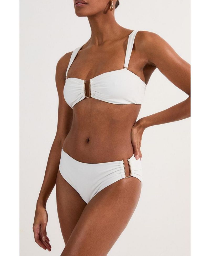 Women's Detachable Strap Gold Trim Bikini Top