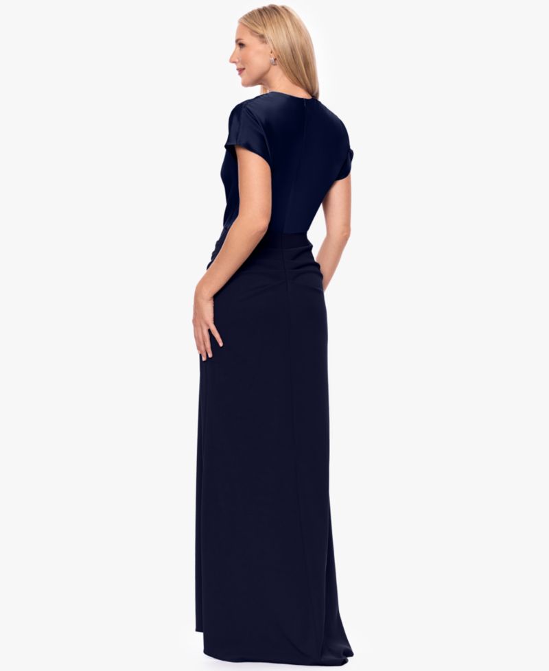 Petite Cowl Neck Long Ball Gown