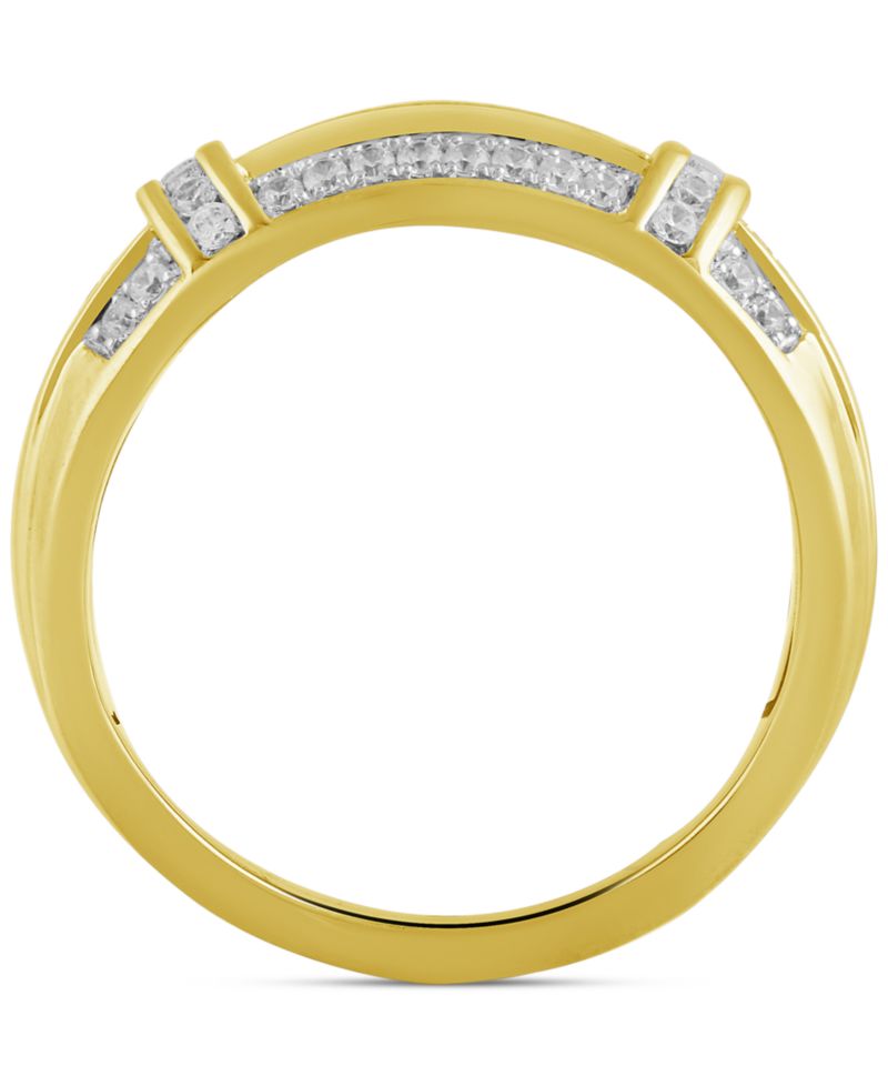 Men's Diamond Cluster Ring (1/2 ct. t.w.) in 18k Yellow Gold-Plated Sterling Silver (Also in Sterling Silver)