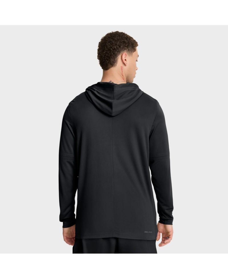 Men's Black Michigan State Spartans 2025 Sideline Performance Long Sleeve Hoodie T-Shirt
