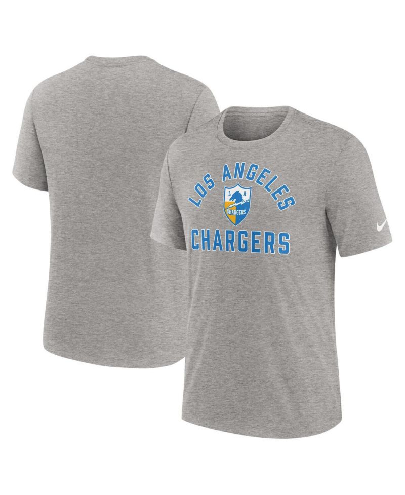 Men's Heather Gray Los Angeles Chargers Favorable Timeline Tri-Blend T-Shirt