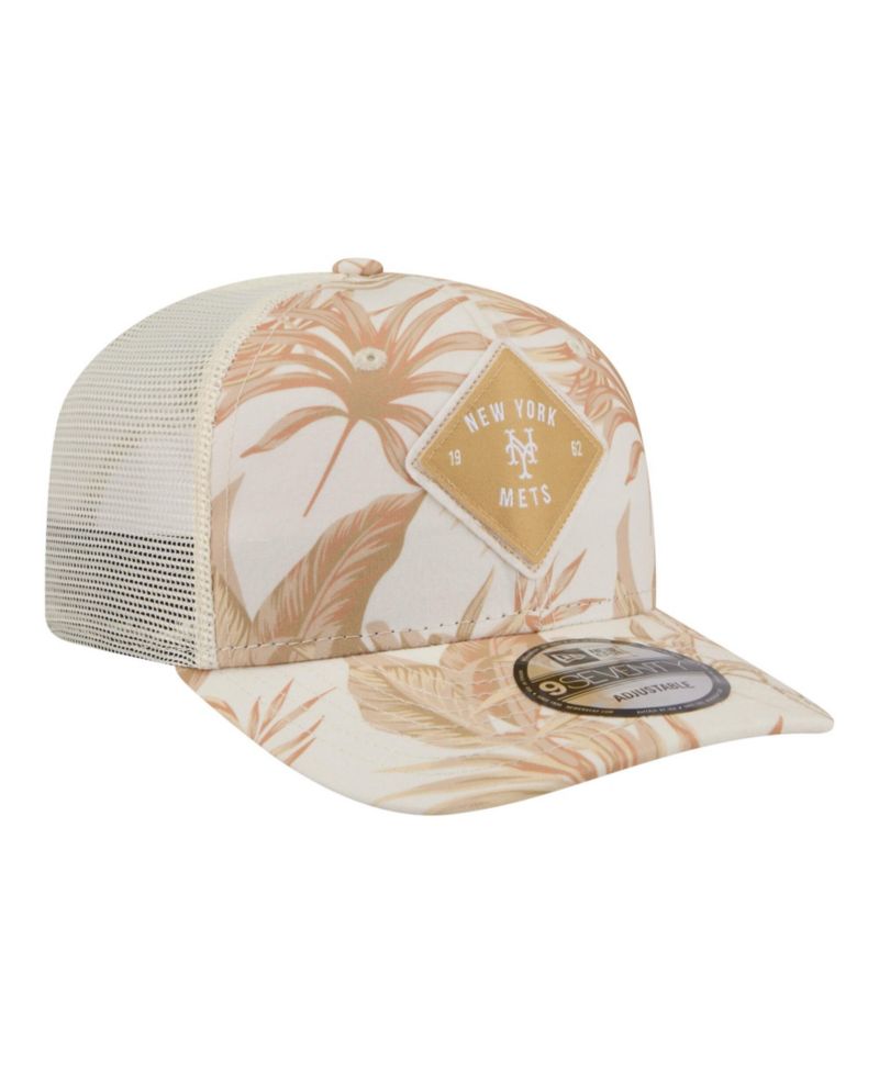 Men's Tan New York Mets Tonal Palm COOLERA 9SEVENTY Adjustable Trucker Hat