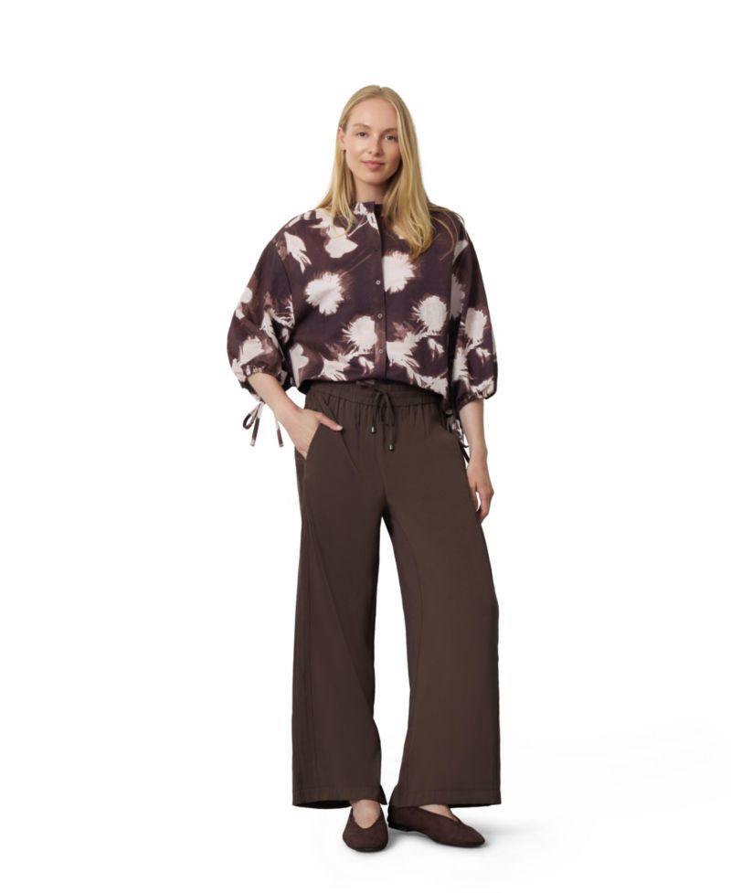Women's Floral-Print Balloon-Sleeve Blouse
