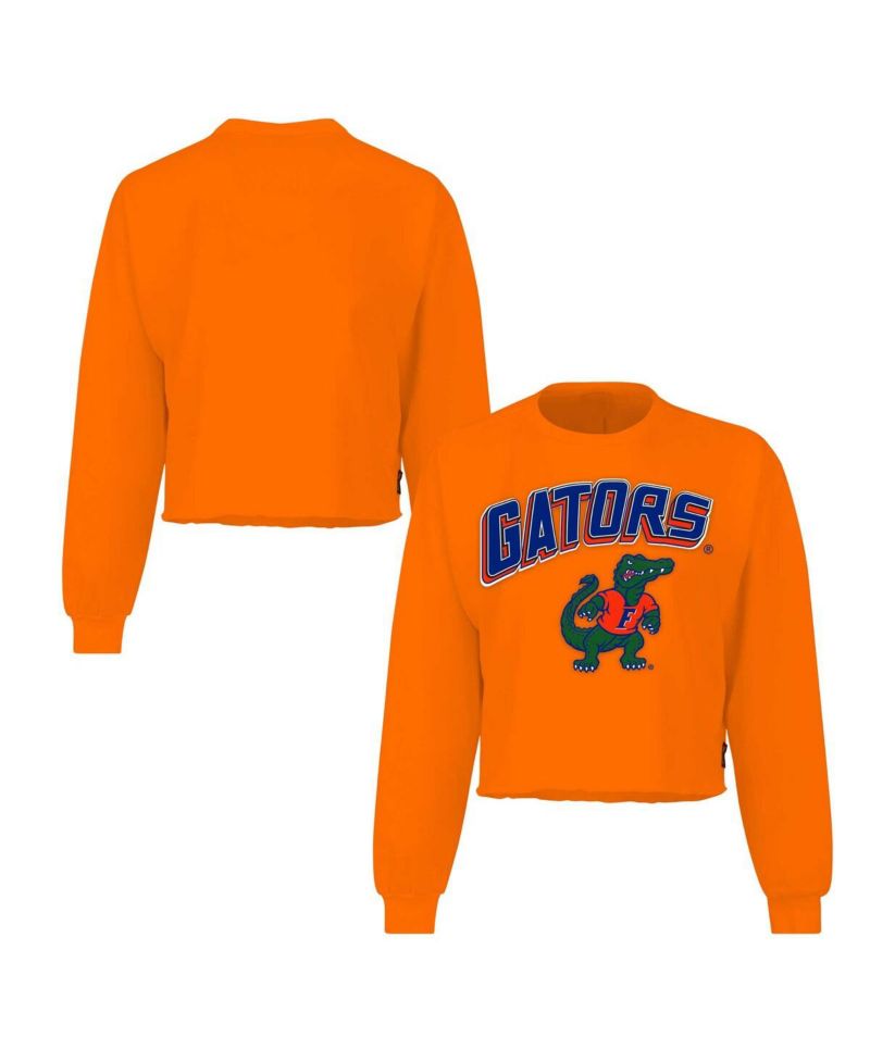 Women's Orange Florida Gators Slouchy Cropped Long Sleeve T-Shirt