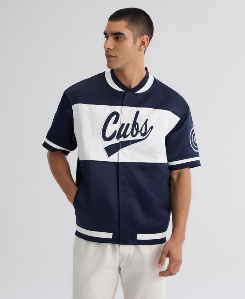 Men's Chicago Cubs Iconic Full-Snap Satin Jacket