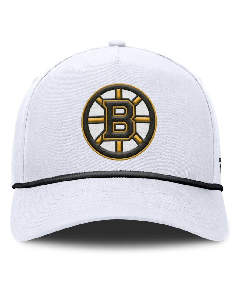 Men's White Boston Bruins Rope A-Frame Adjustable Hat