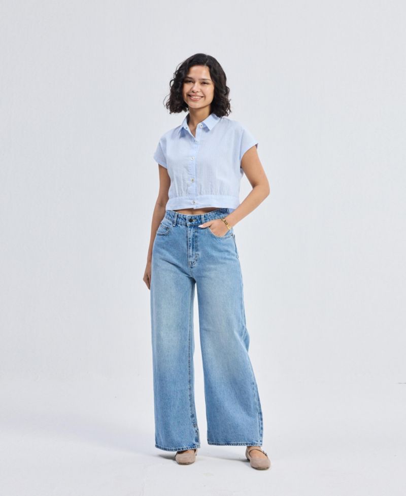Women's Oversized Crop Shirt