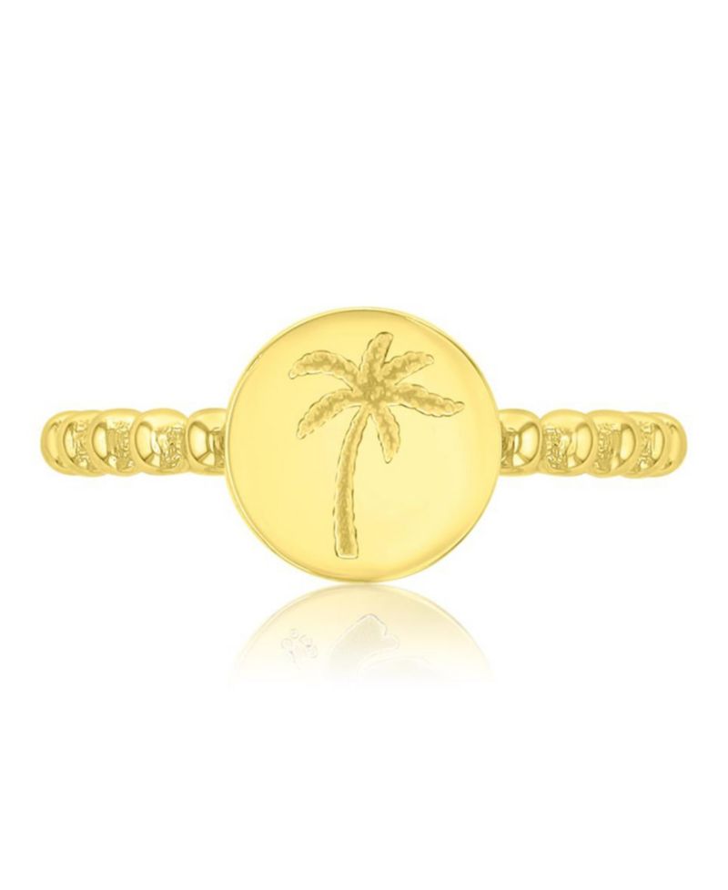 Waterproof Yellow Palm Tree Beads Ring