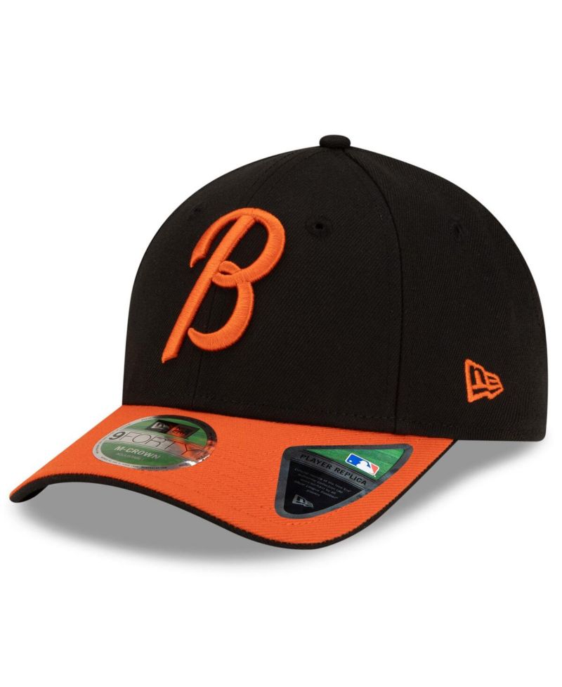 Men's Black/Orange Baltimore Orioles Player Replica 9FORTY Adjustable Hat