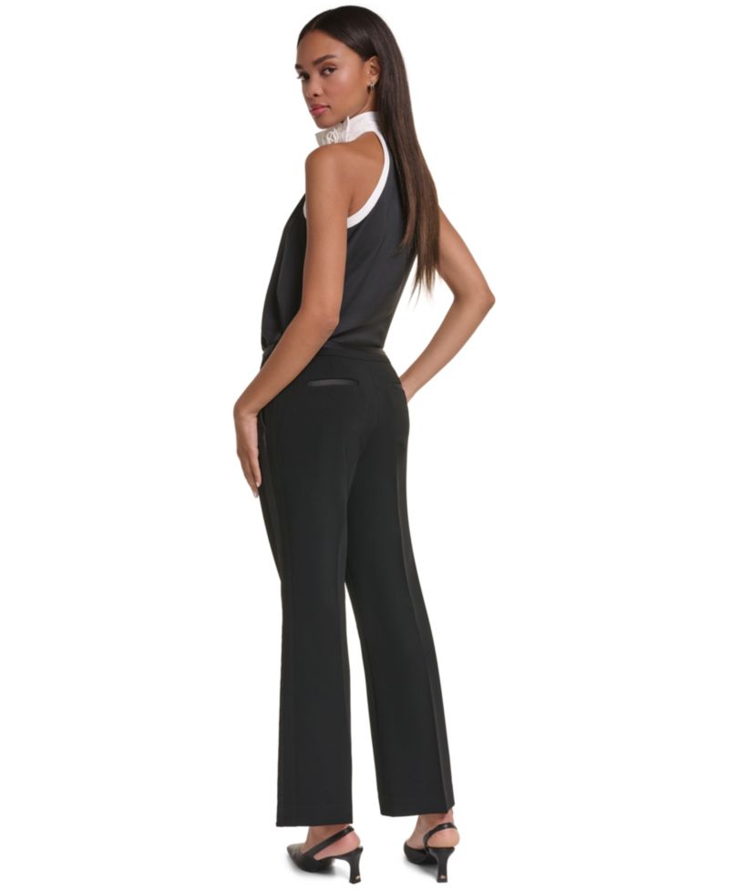 Petite Satin Mid-Rise Pants