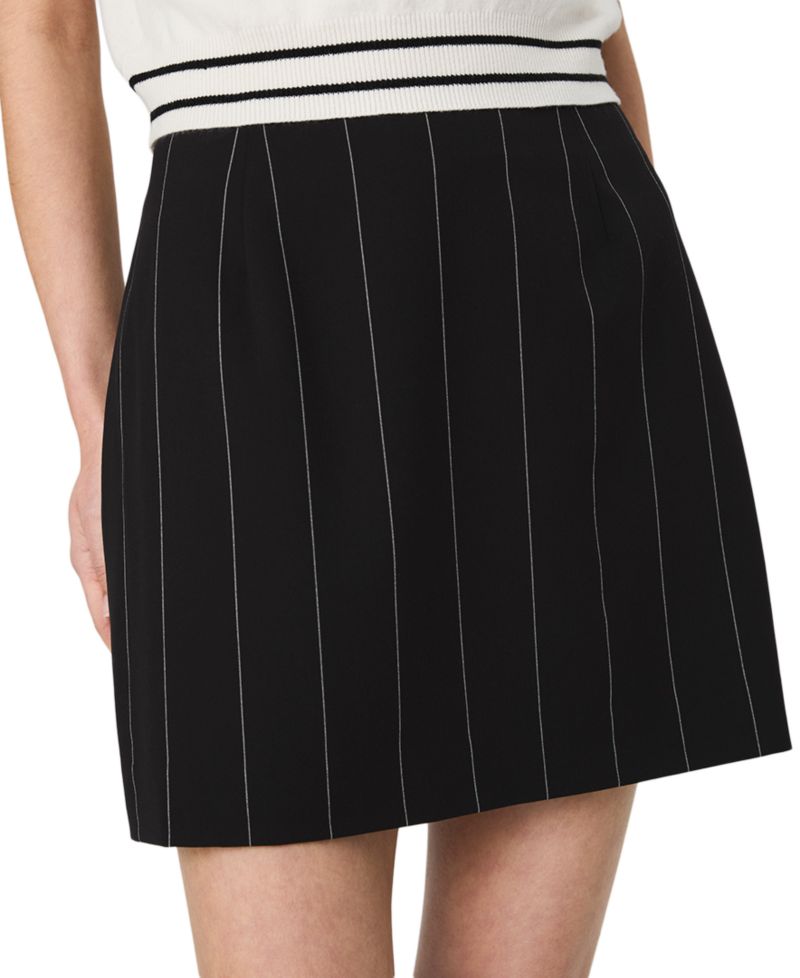 Women's Wide Pinstripe Mini A-Line Skirt