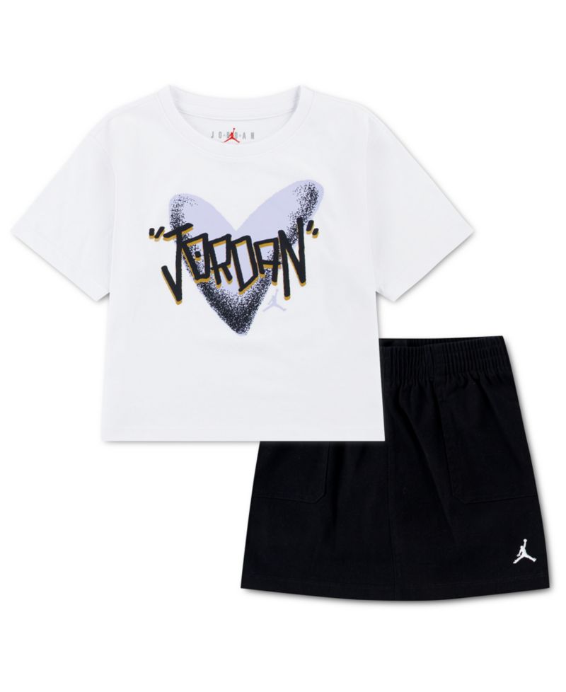 Boys' 4-6X Heart Jordan T-Shirt and Skort, 2-Piece Set