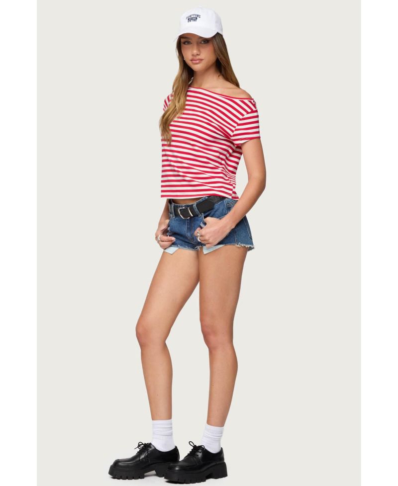Women's Aretha Striped Off Shoulder Top