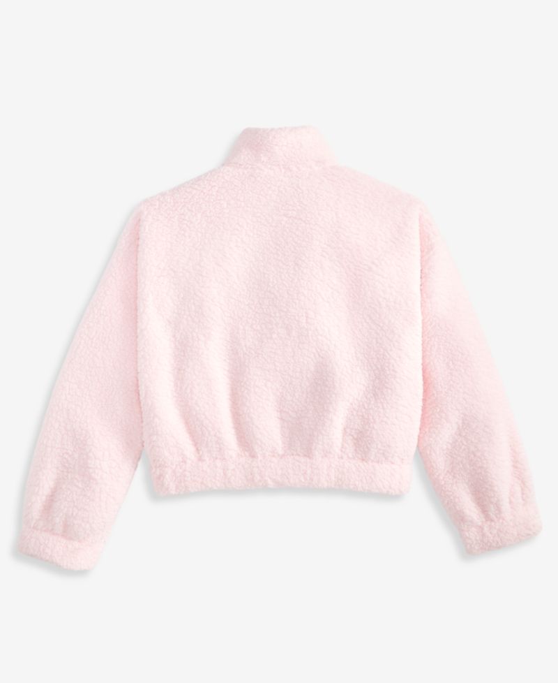 Girls' XS-XL Heart-Embroidered Faux-Sherpa Jacket