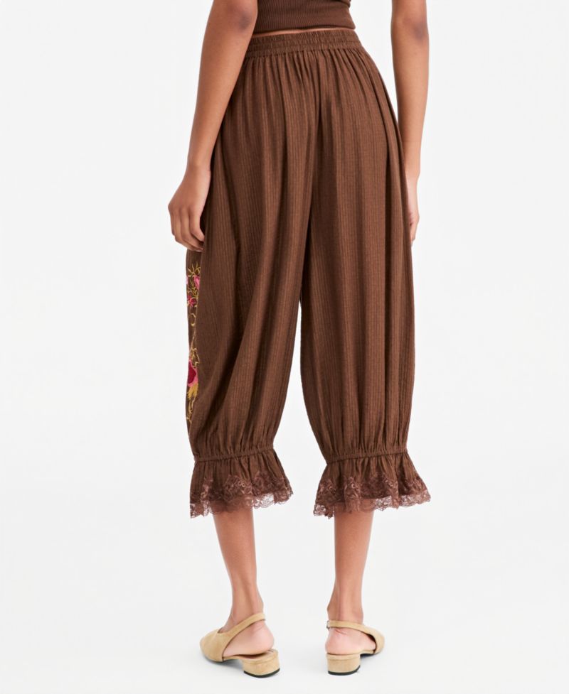 Women's Embr Drawstring High-Rise Balloon Pants