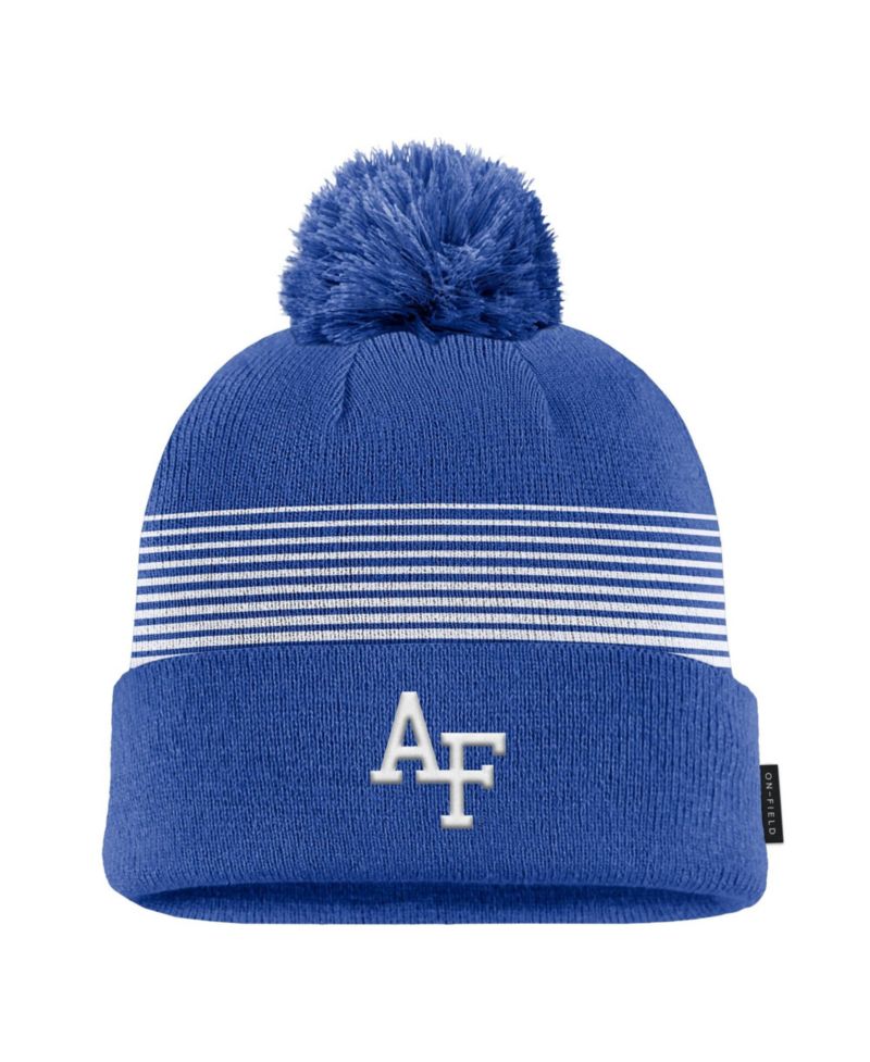 Men's Royal Air Force Falcons 2026 On-Field Peak Cuffed Knit Hat with Pom